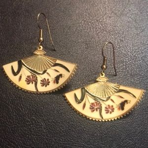 Enamel painted metal FAN earrings